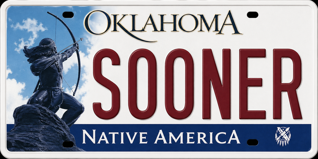 Sticker: Oklahoma SOONER License Plate