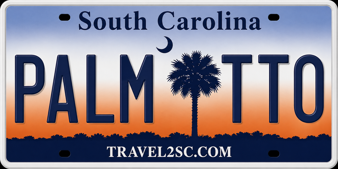 Sticker: South Carolina PALMTTO License Plate - Namedrop