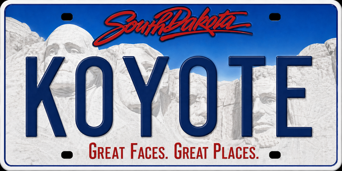Sticker: South Dakota KOYOTE License Plate