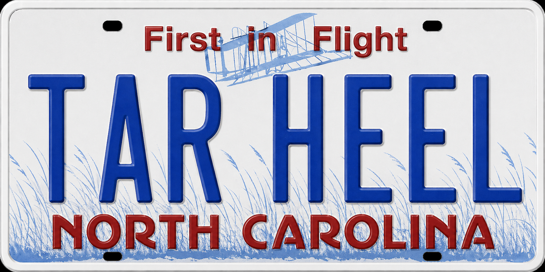 Sticker: North Carolina TAR HEEL License Plate