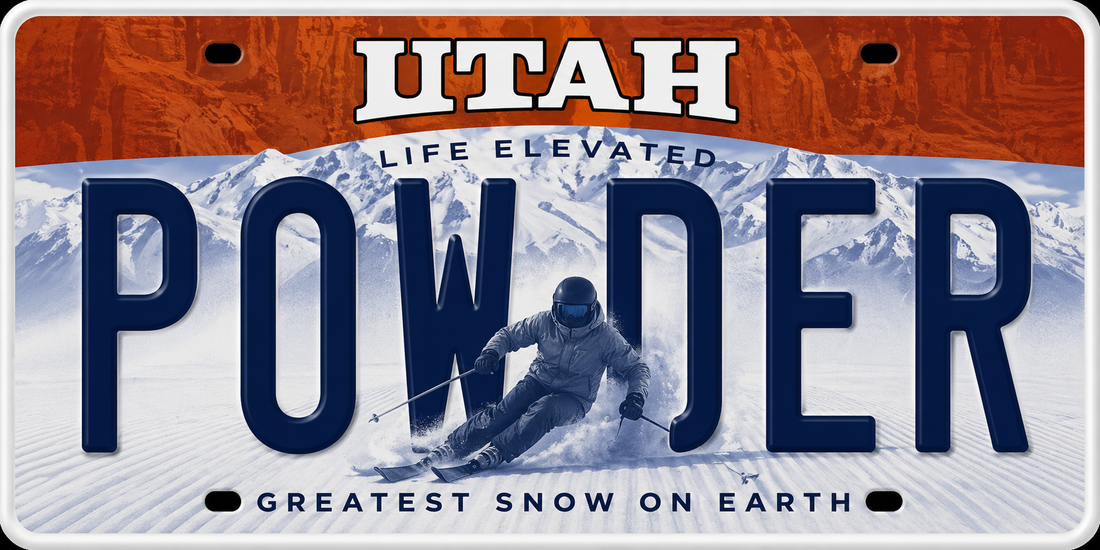 Sticker: Utah POWDER License Plate
