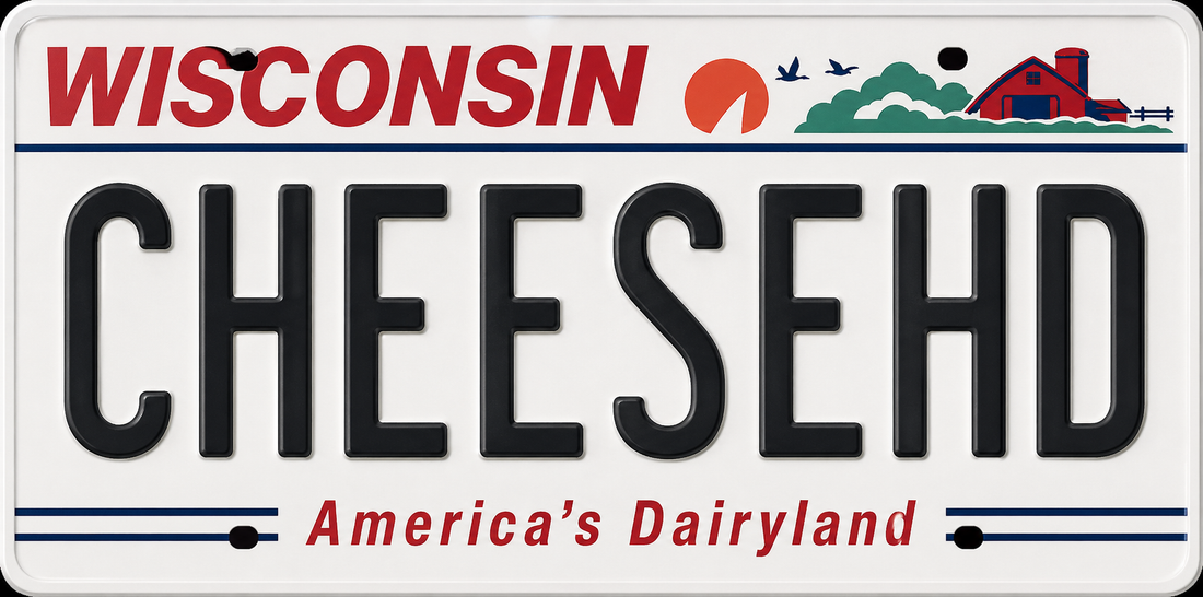 Sticker: Wisconsin CHEESEHD License Plate