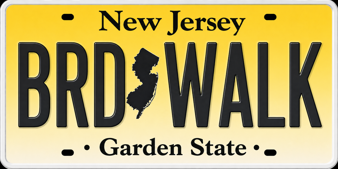 Sticker: New Jersey BRDWALK License Plate