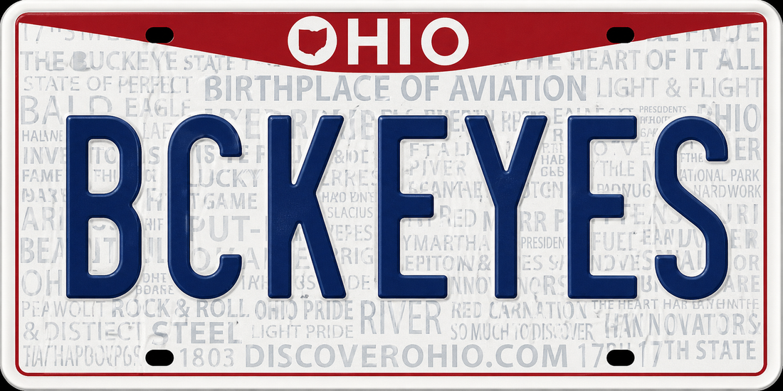 Sticker: Ohio BCKEYES License Plate - Namedrop