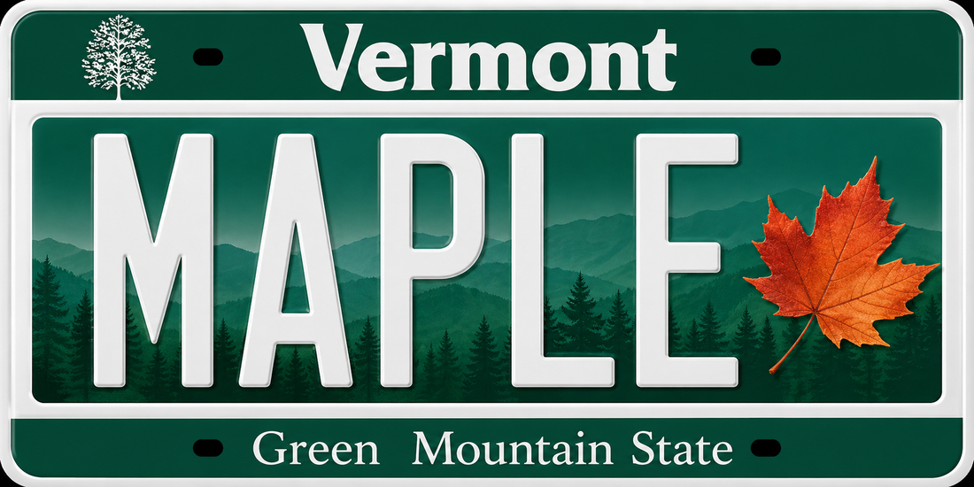 Sticker: Vermont MAPLE License Plate