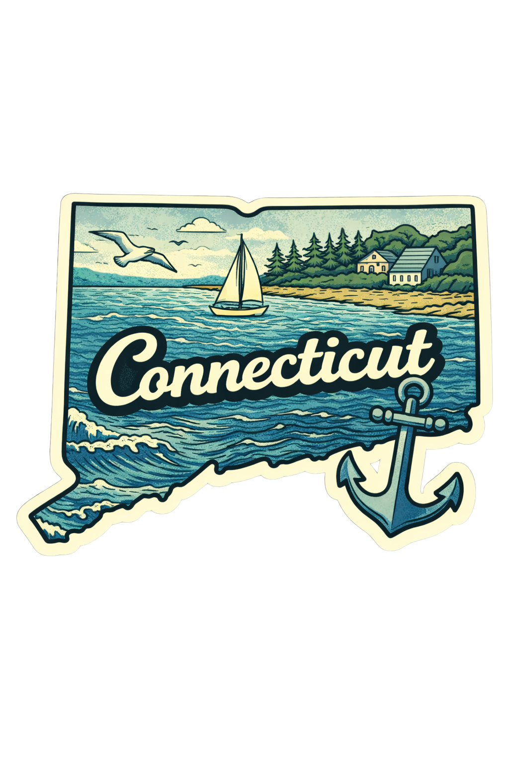 Sticker: Connecticut State Shape