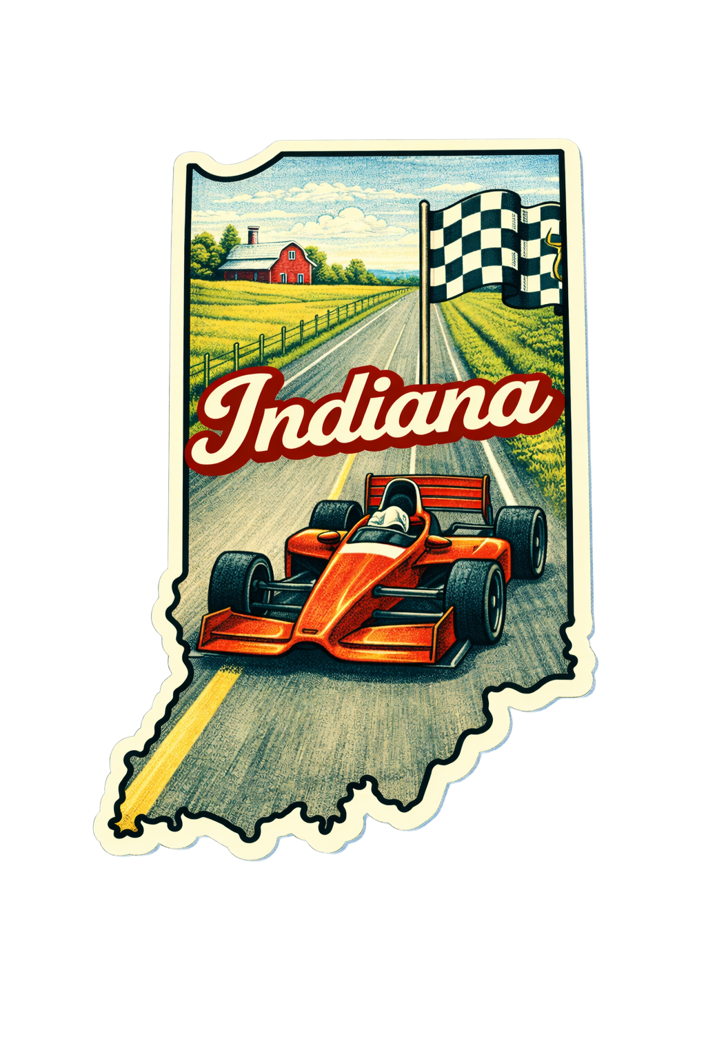 Sticker: Indiana State Shape - Namedrop
