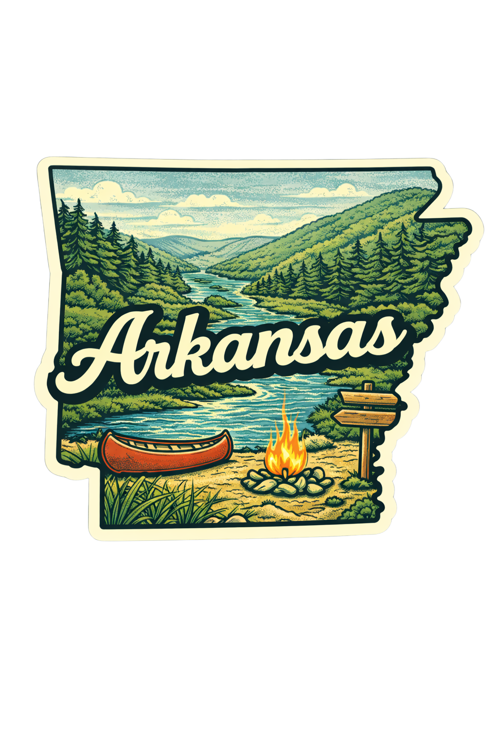 Sticker: Arkansas State Shape - Namedrop