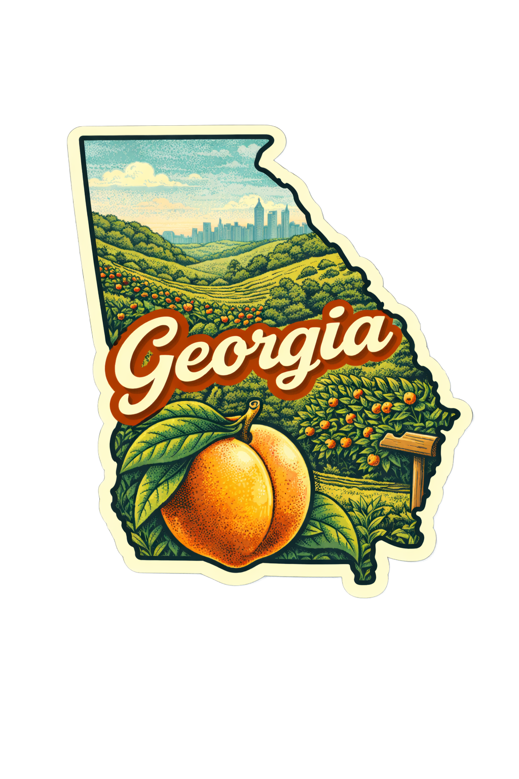 Sticker: Georgia State Shape - Namedrop