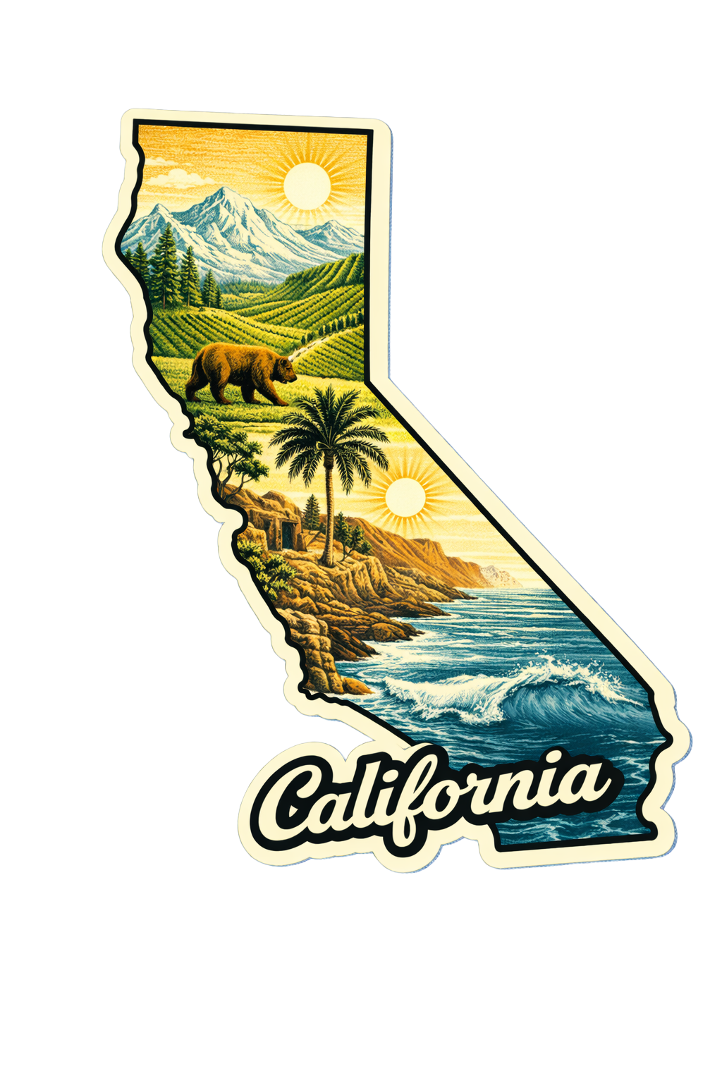 Sticker: California State Shape