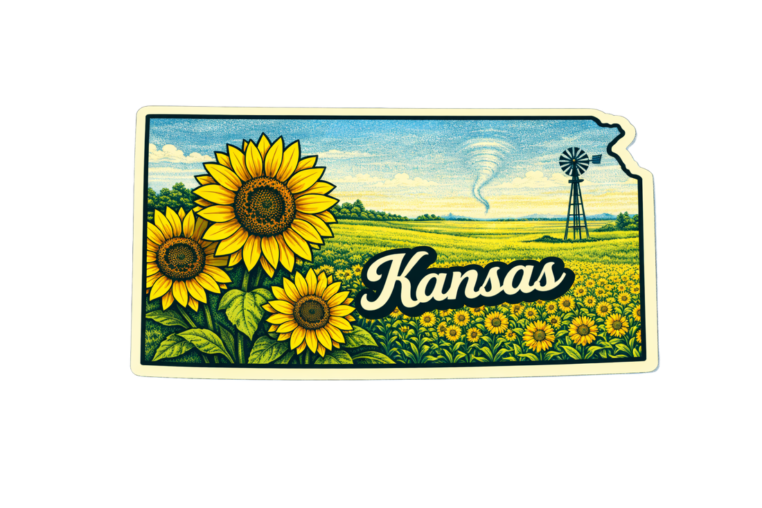 Sticker: Kansas State Shape - Namedrop