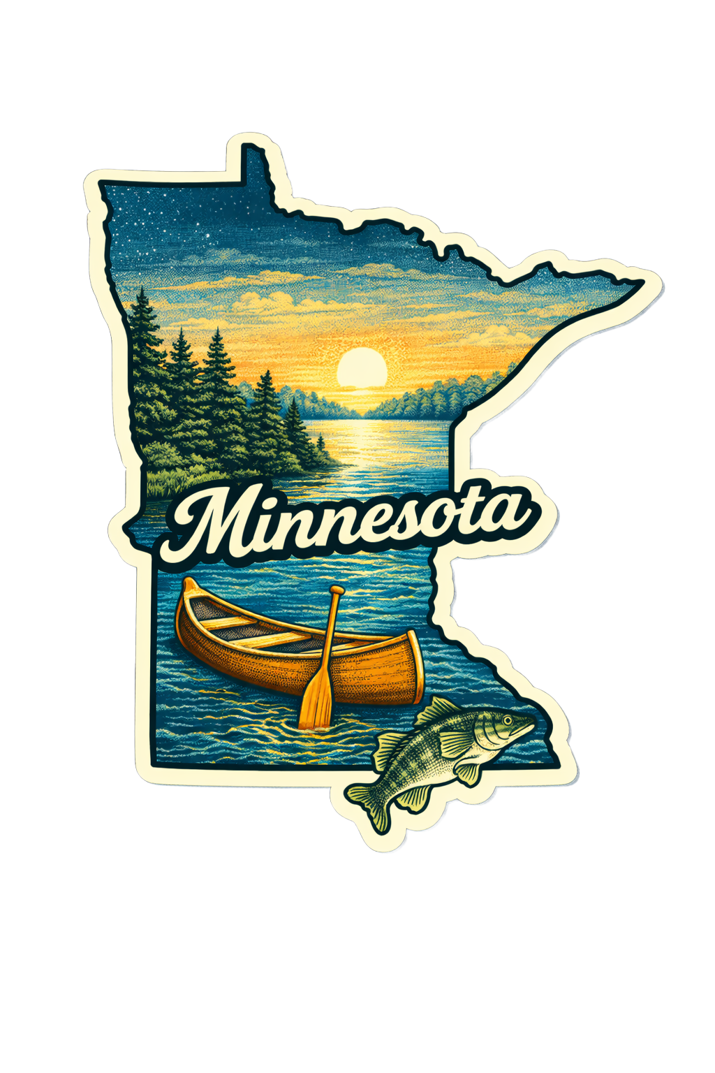 Sticker: Minnesota State Shape