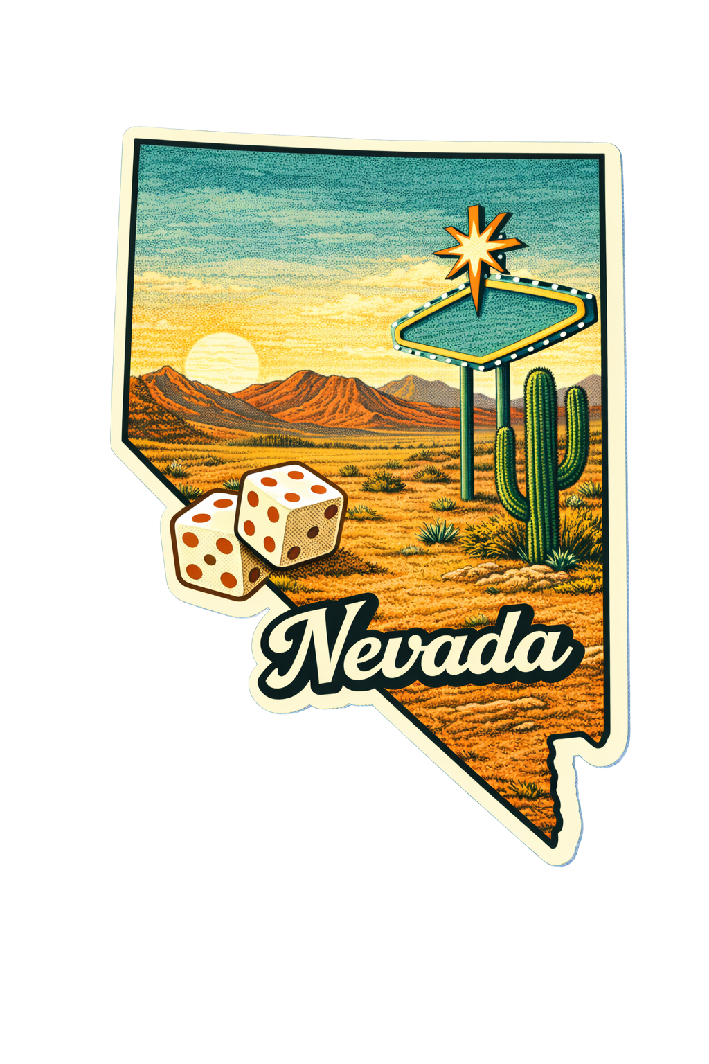 Sticker: Nevada State Shape - Namedrop