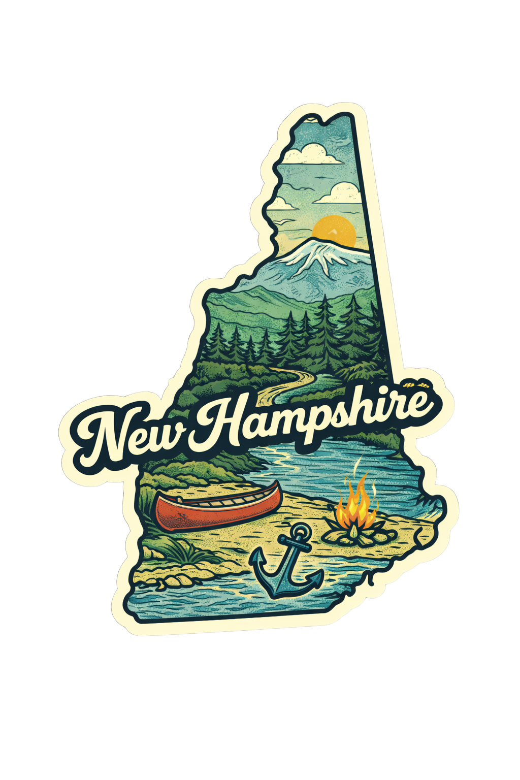 Sticker: New Hampshire State Shape - Namedrop