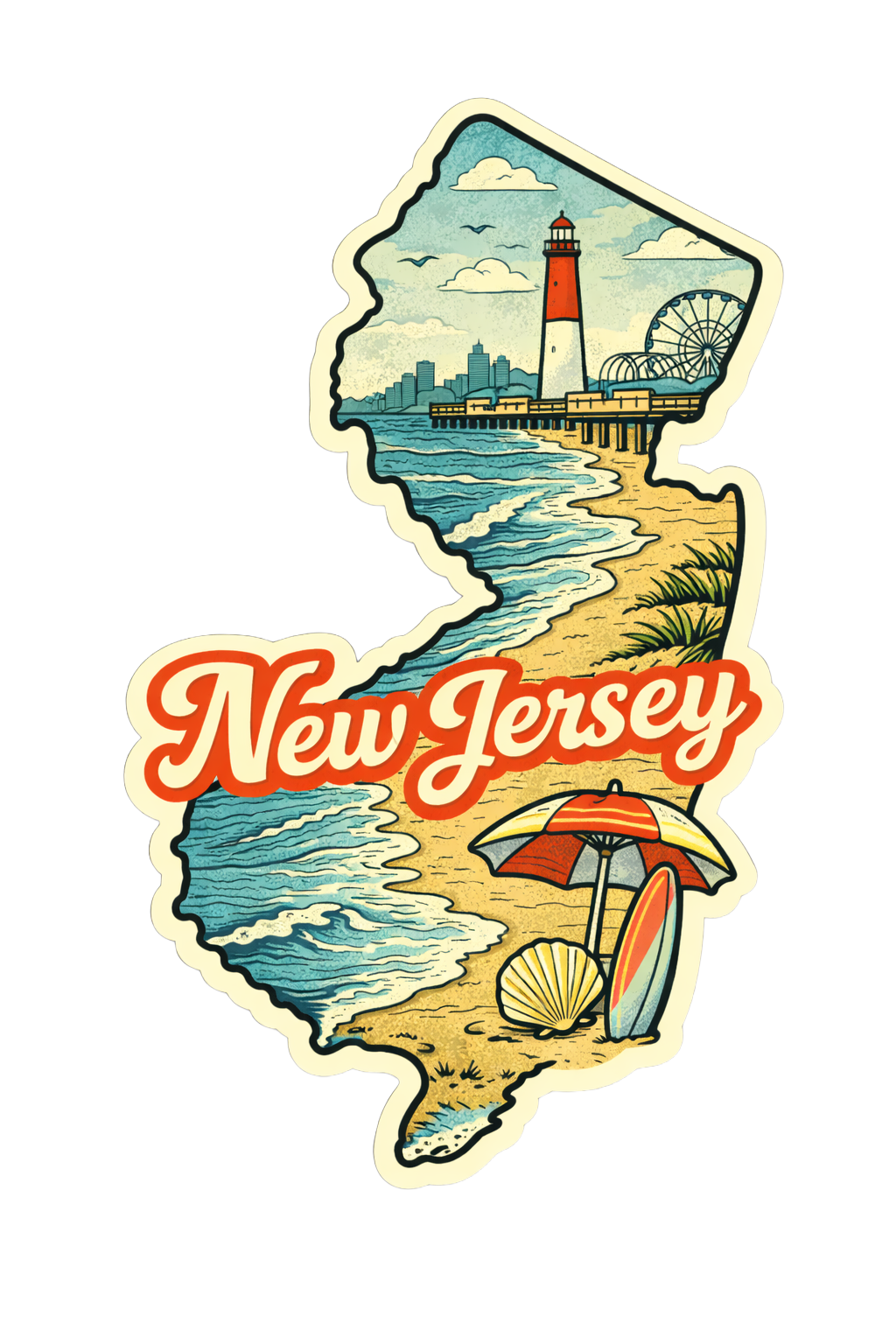 Sticker: New Jersey State Shape