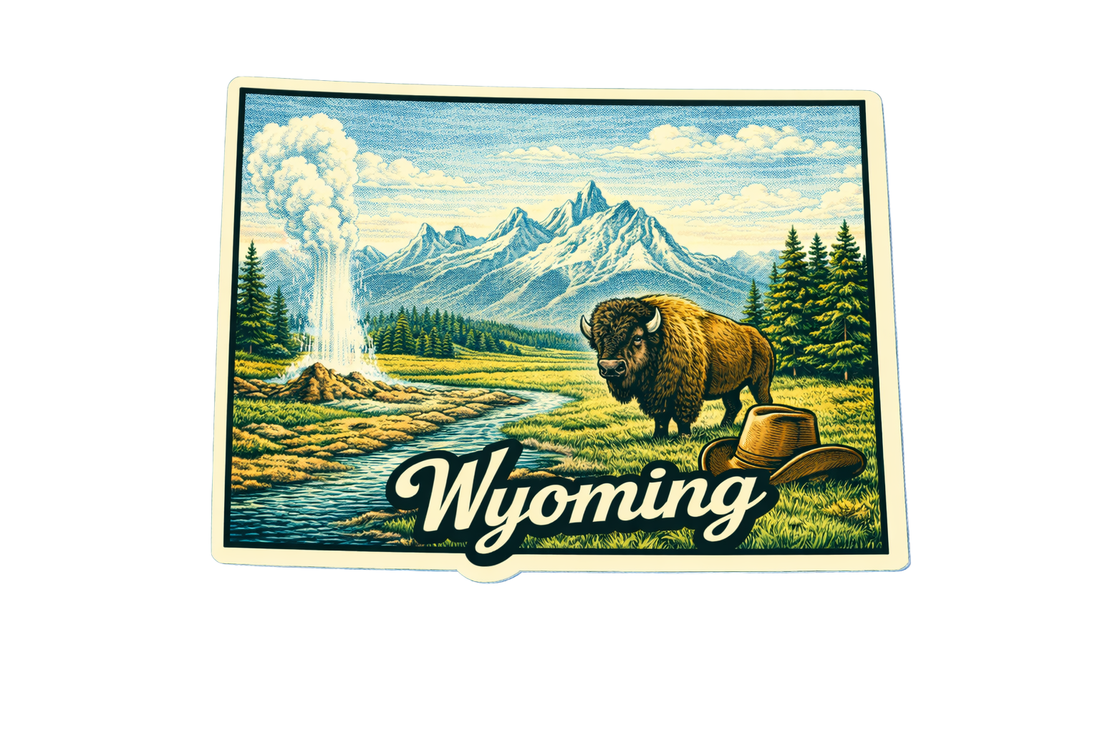 Sticker: Wyoming State Shape - Namedrop