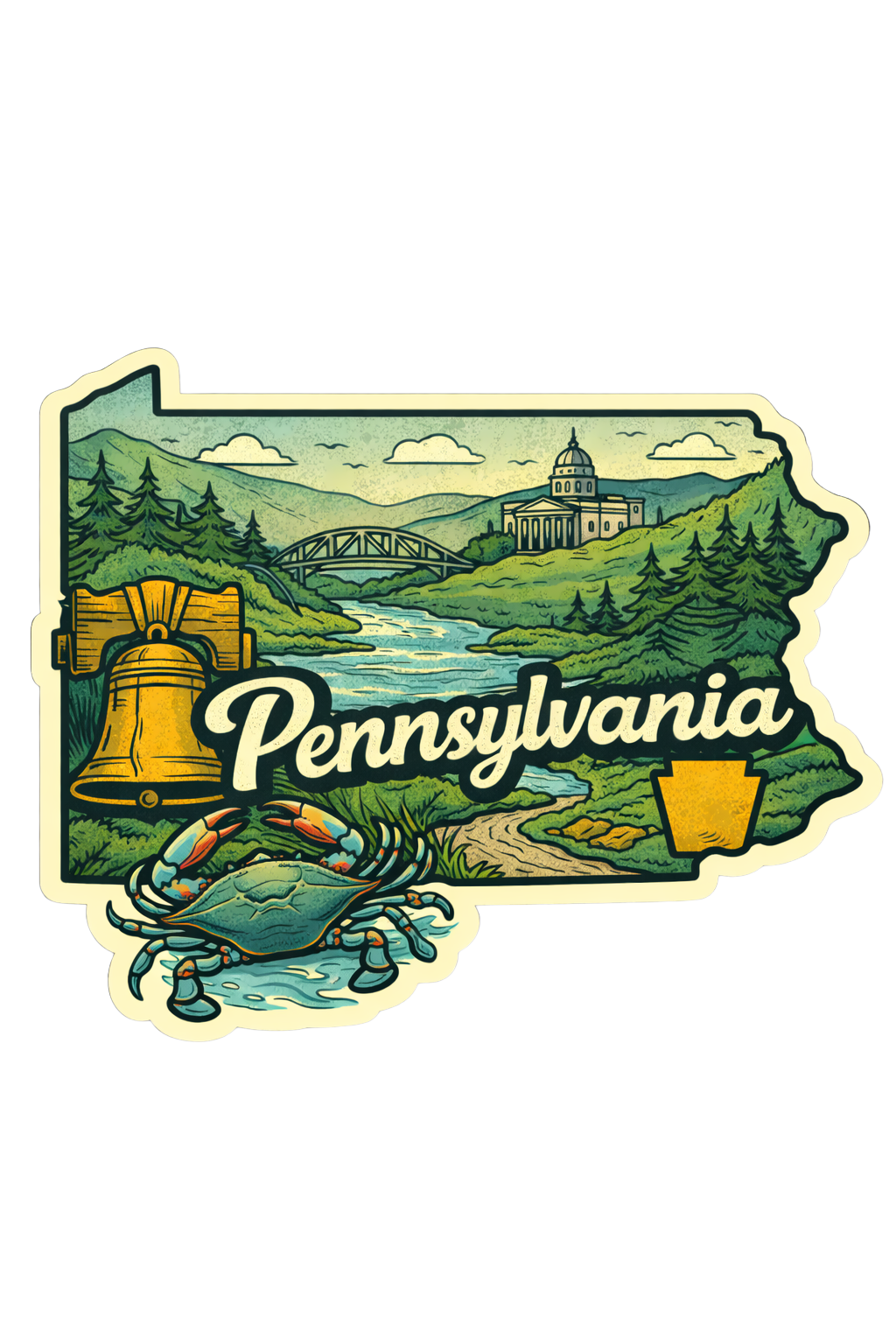 Sticker: Pennsylvania State Shape - Namedrop