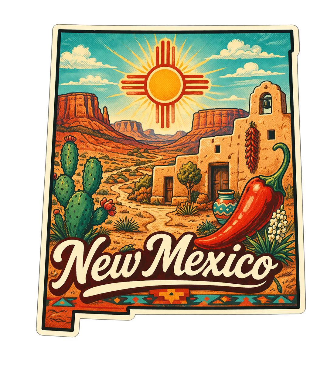 Sticker: New Mexico State Shape - Namedrop