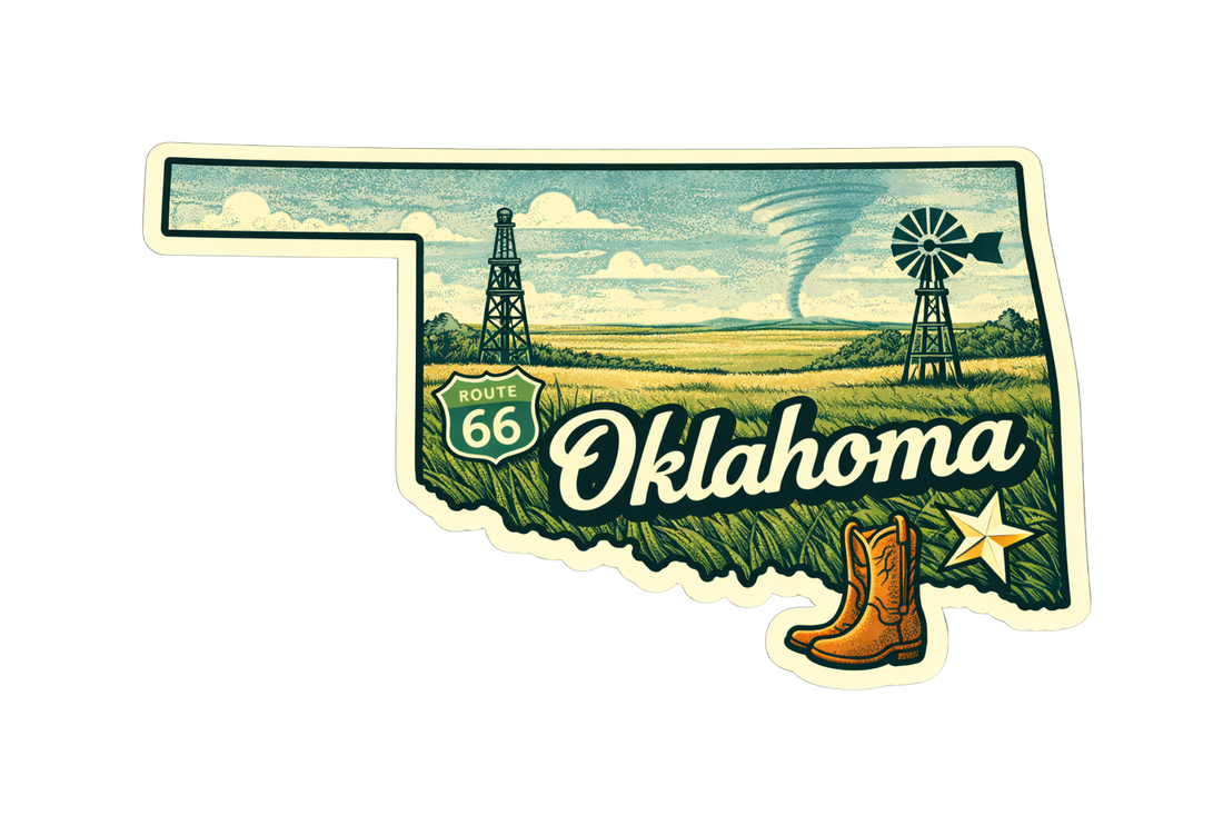 Sticker: Oklahoma State Shape - Namedrop
