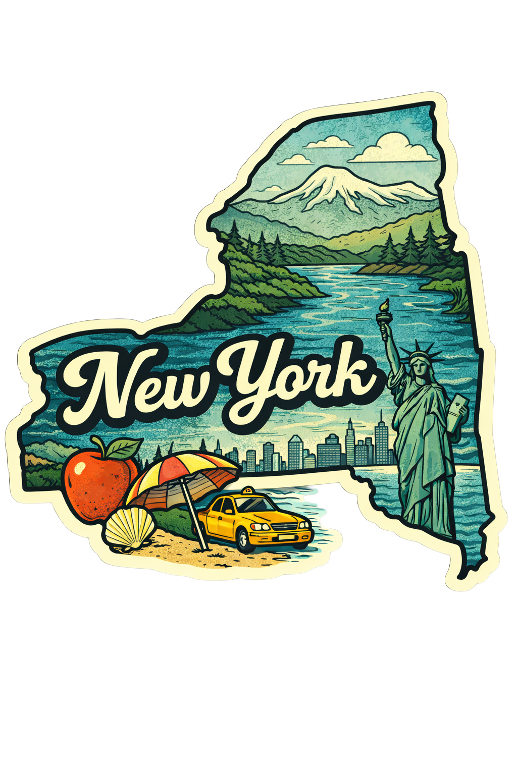 Sticker: New York State Shape