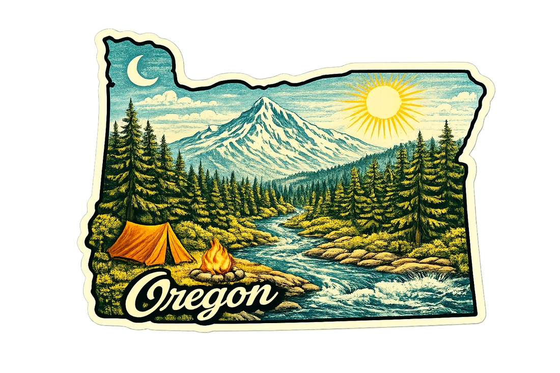 Sticker: Oregon State Shape - Namedrop