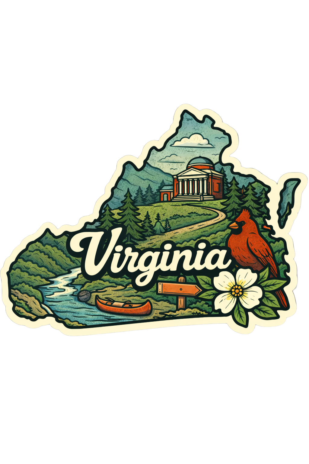 Sticker: Virginia State Shape