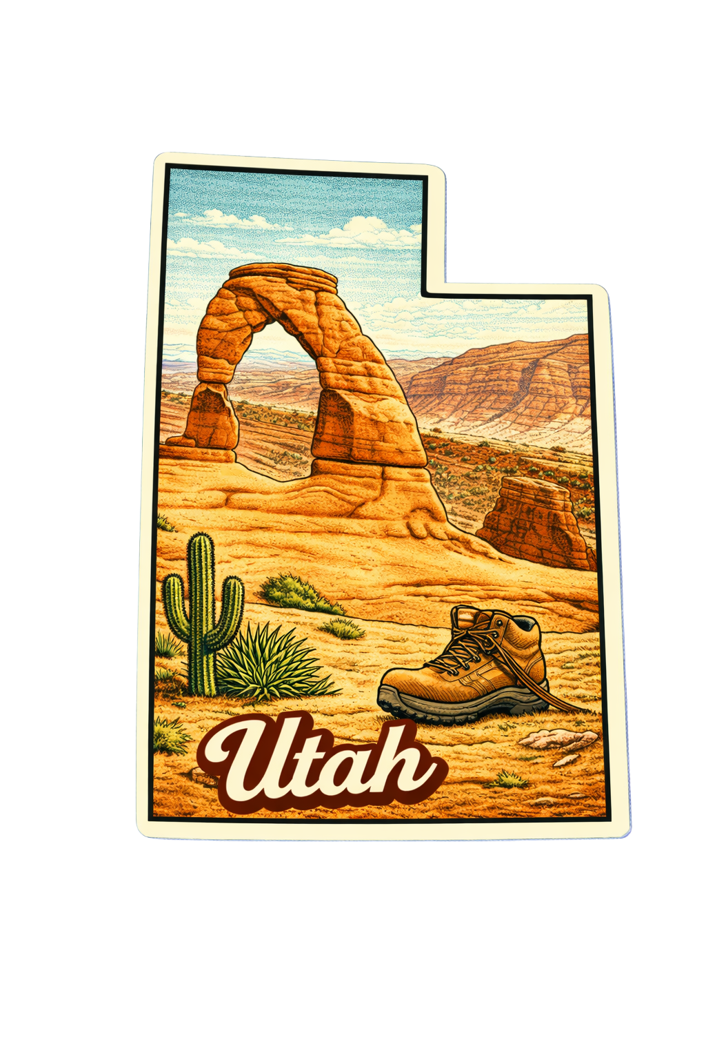 Sticker: Utah State Shape - Namedrop