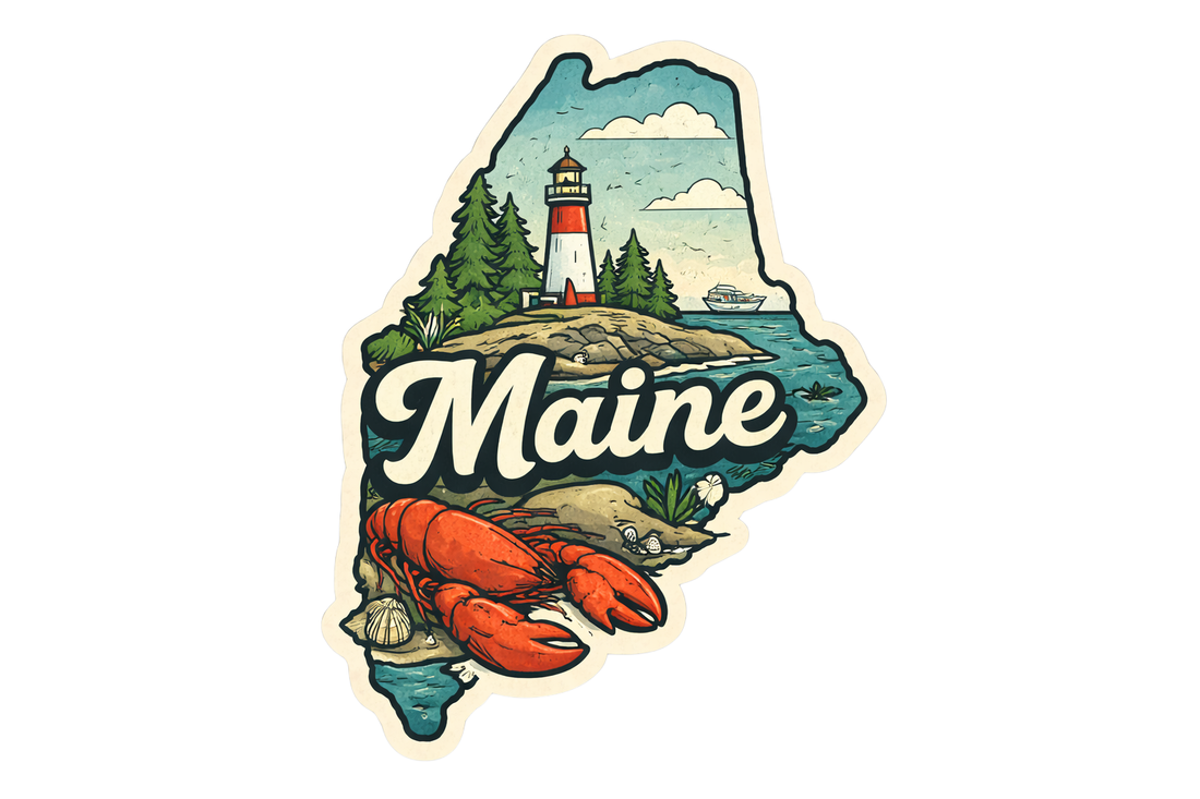 Sticker: Maine State Shape