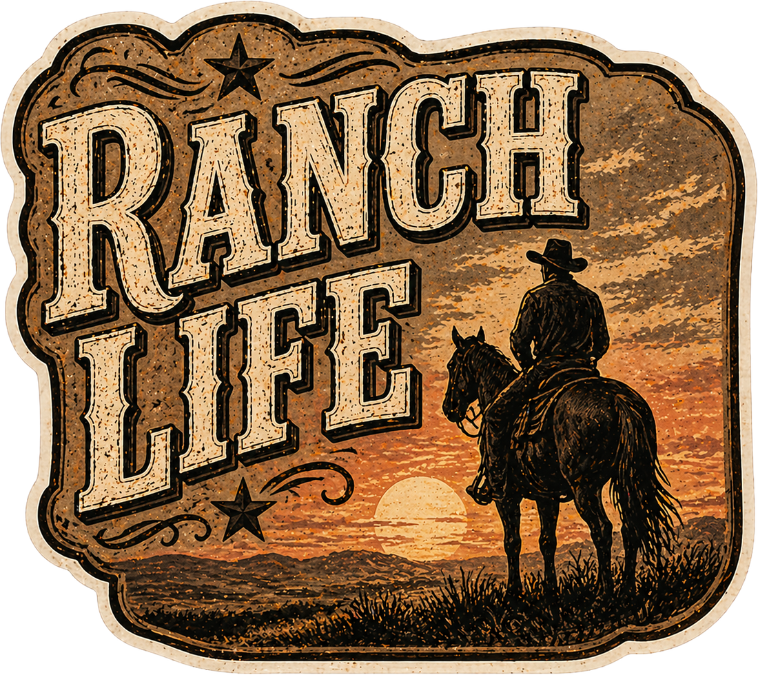Sticker: Ranch Life Dark Western - Namedrop