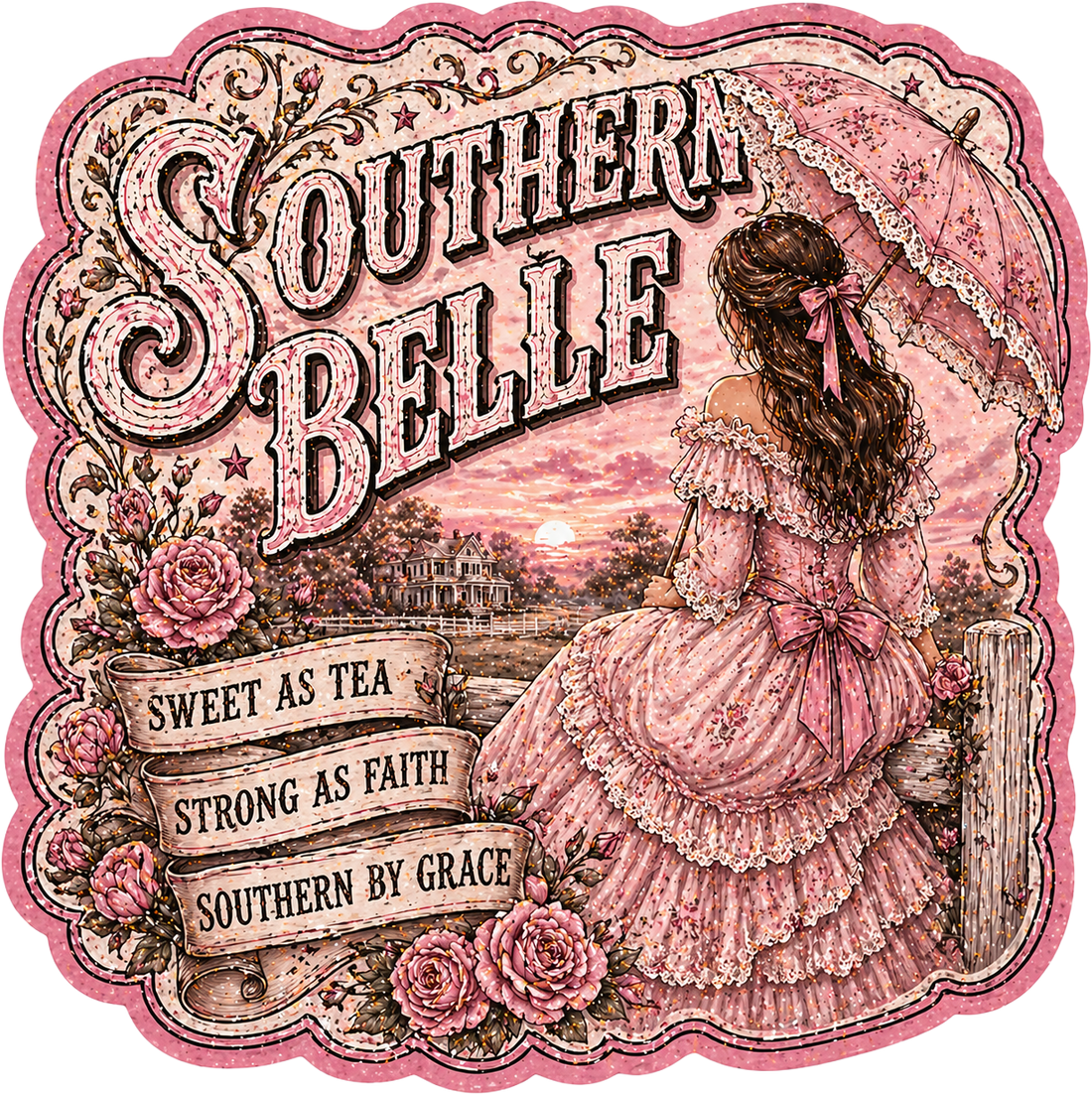 Sticker: Southern Belle Lady - Namedrop