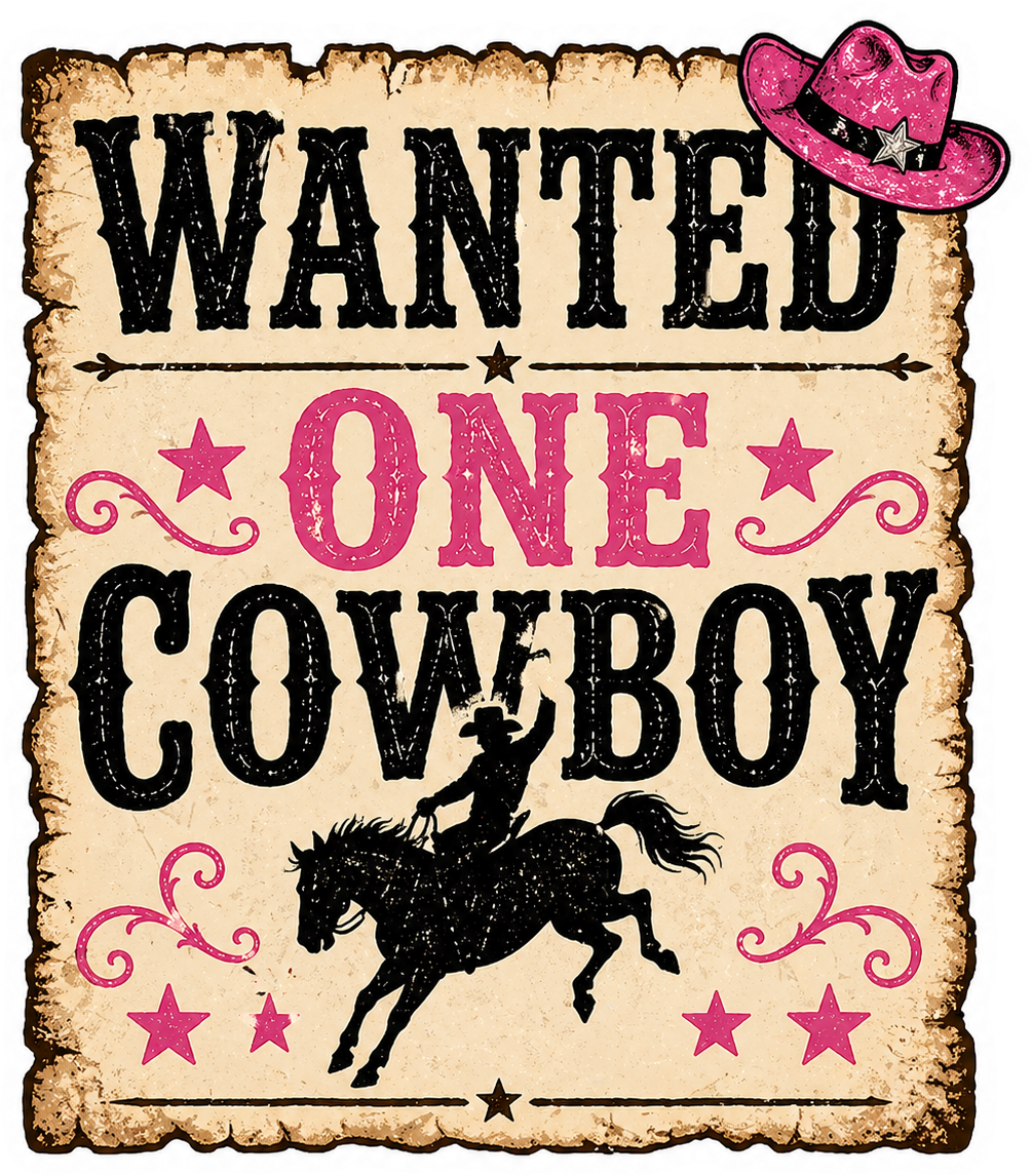 Sticker: Wanted One Cowboy
