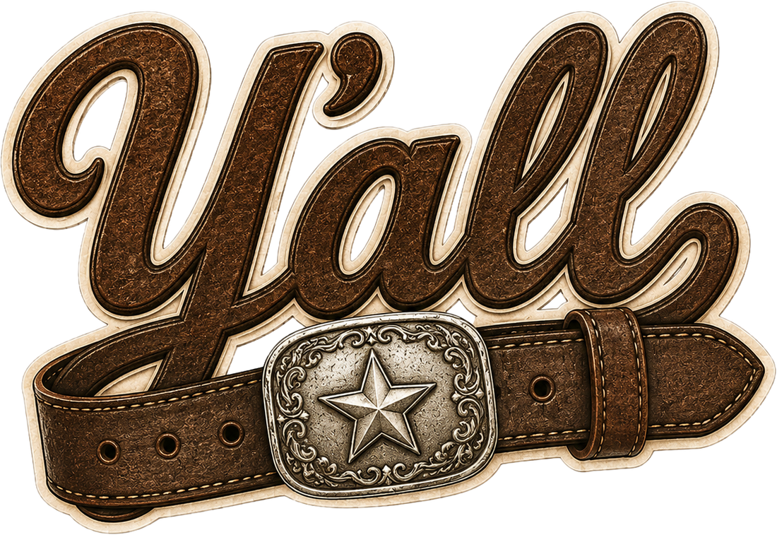 Sticker: Y'all Brown Leather