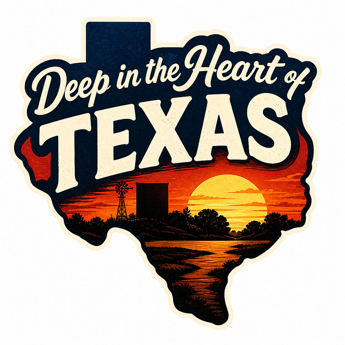 Sticker: Deep in the Heart of Texas - Namedrop