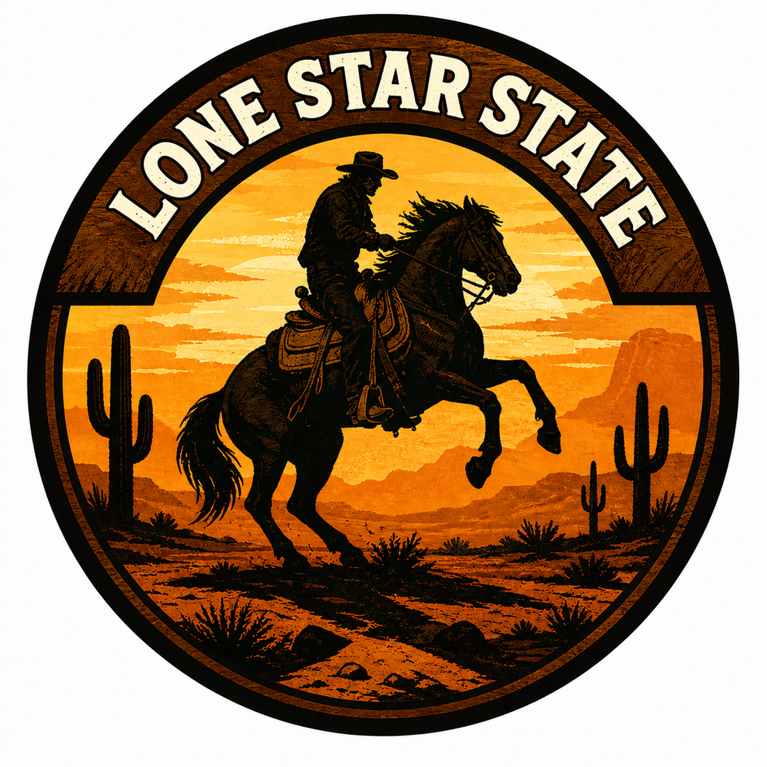 Sticker: Lone Star State Cowboy - Namedrop