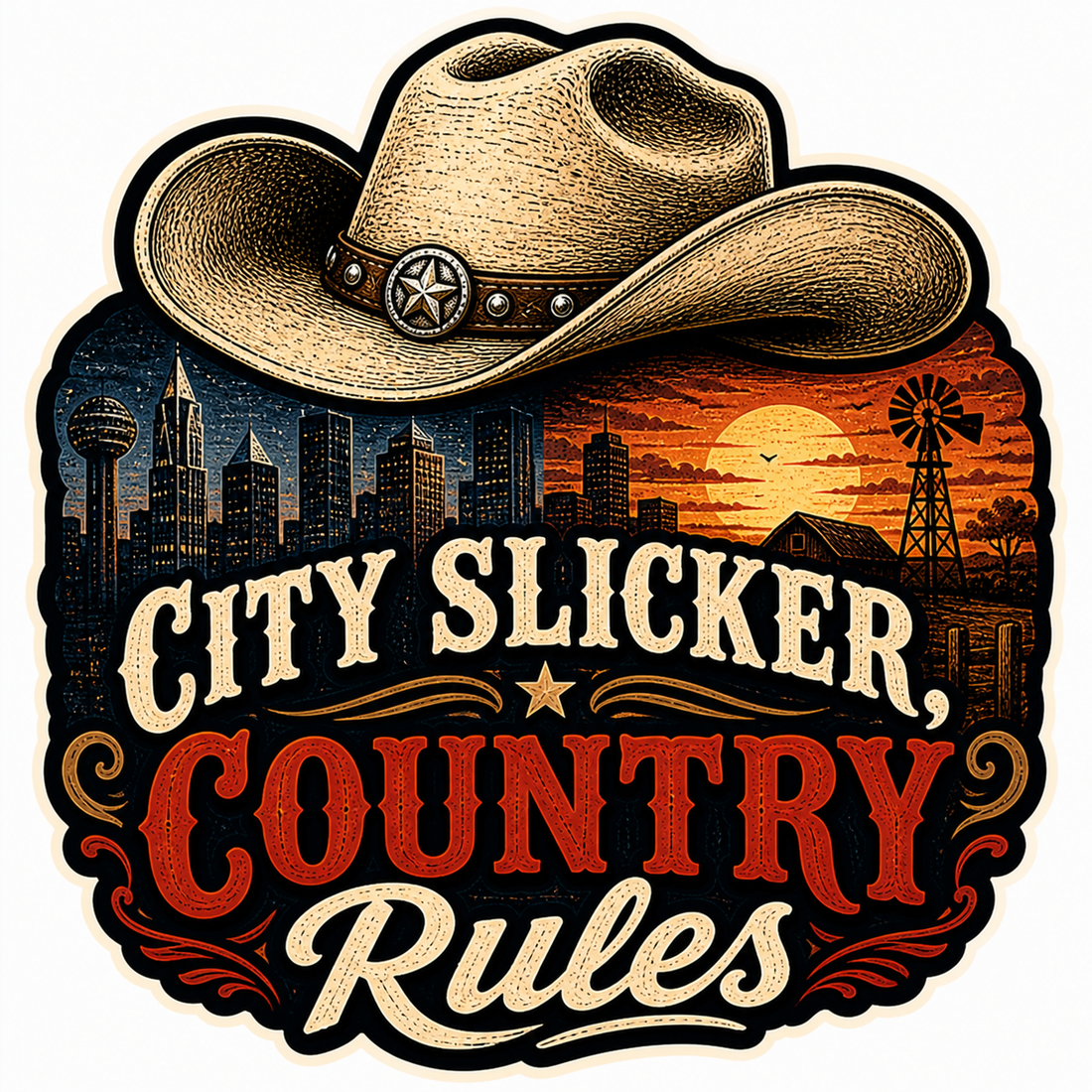 Sticker: City Slicker Country Rules