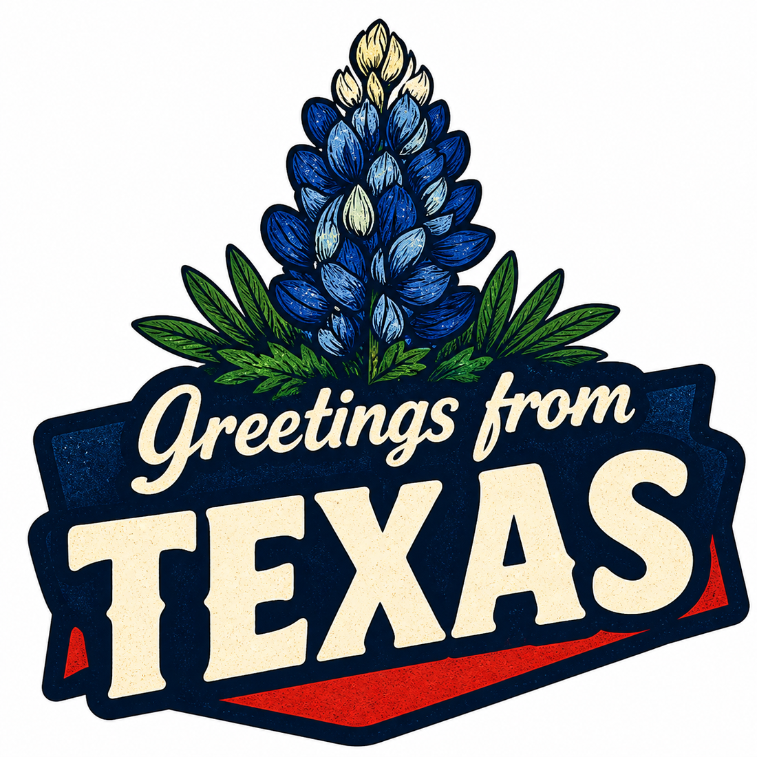 Sticker: Greetings from Texas Bluebonnets - Namedrop
