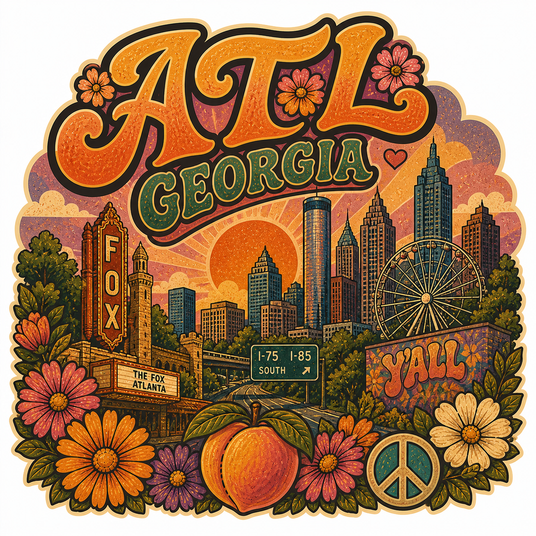 Sticker: ATL Georgia Retro
