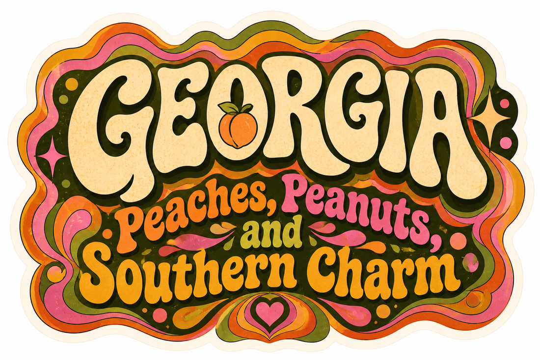 Sticker: Georgia Peaches Peanuts Southern Charm