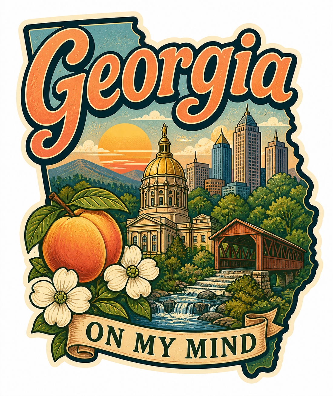 Sticker: Georgia on My Mind Peaches
