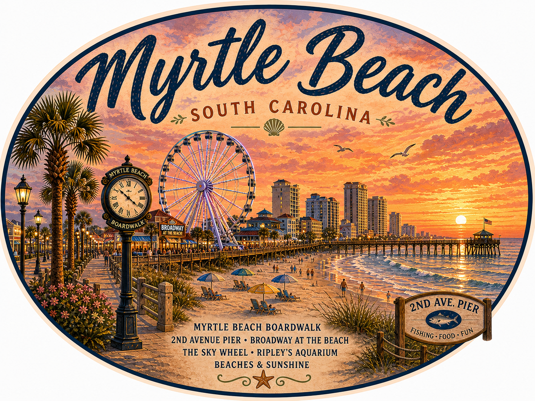 Sticker: Myrtle Beach Sunset - Namedrop