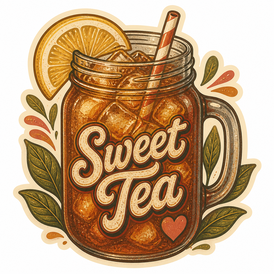 Sticker: Sweet Tea Mason Jar - Namedrop