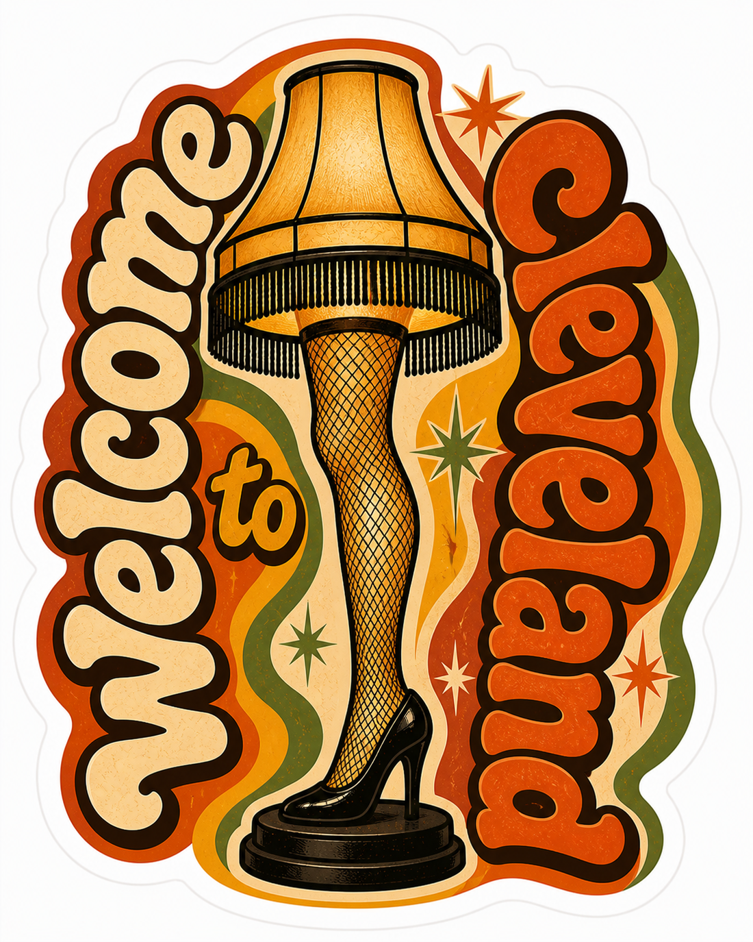 Sticker: Welcome to Cleveland Leg Lamp