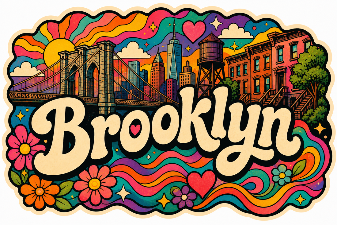 Sticker: Brooklyn Colorful Retro