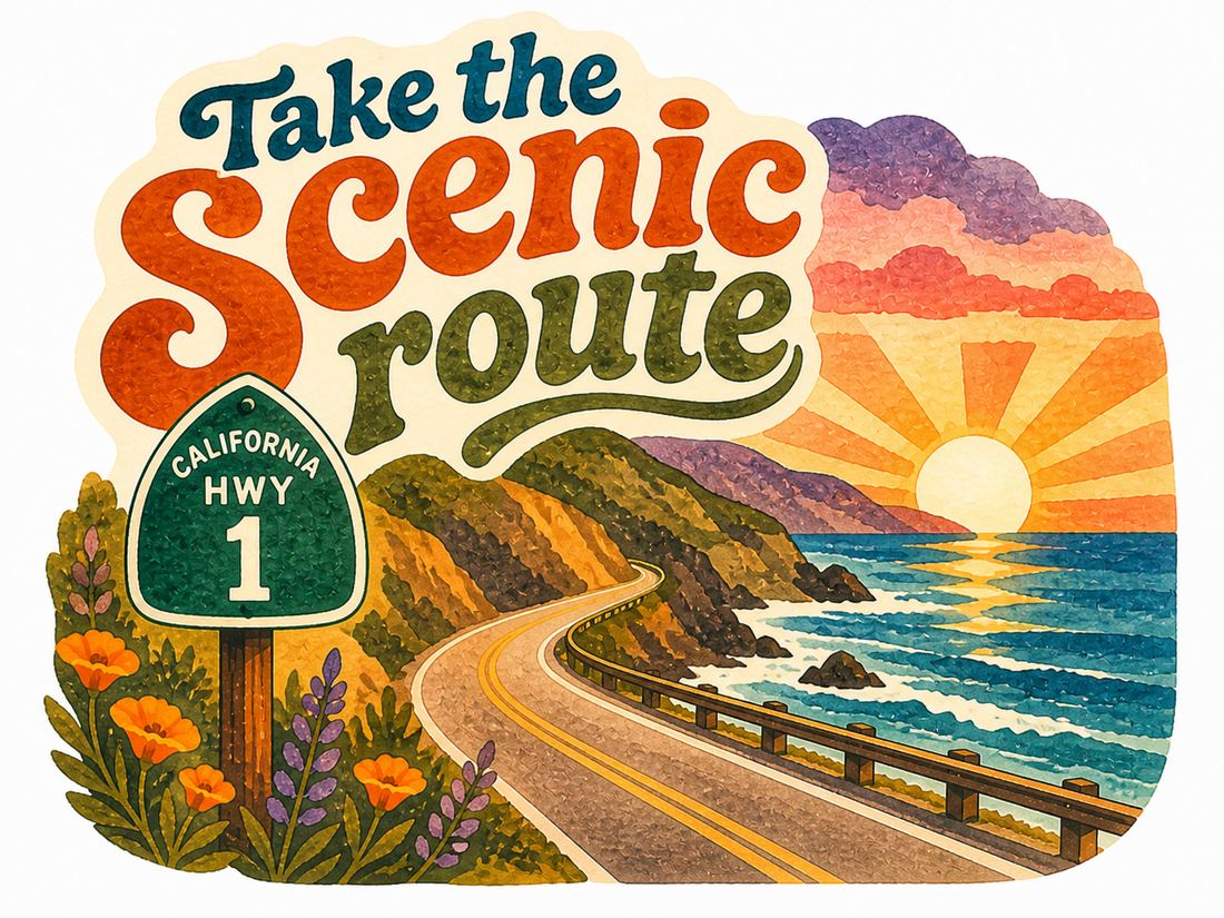Sticker: Take the Scenic Route California