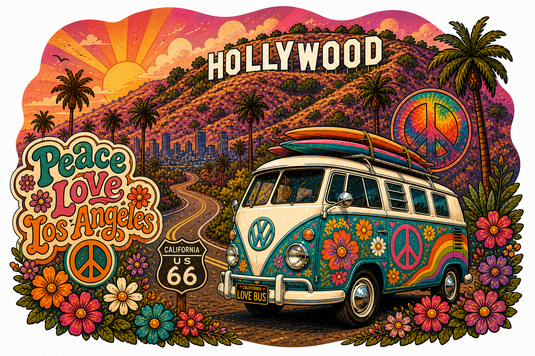 Sticker: Hollywood VW Bus