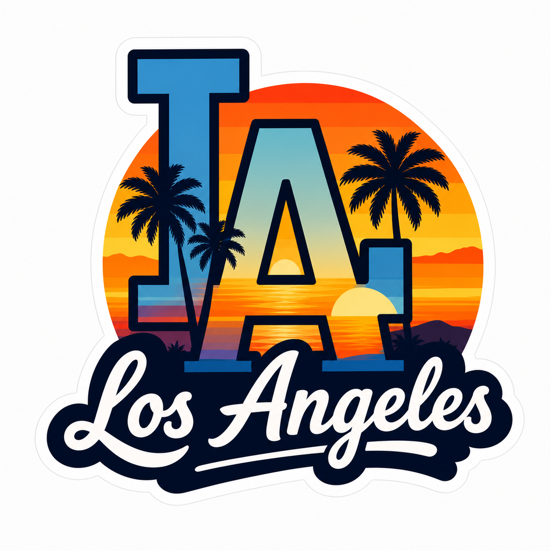 Sticker: LA Los Angeles Block Letters - Namedrop