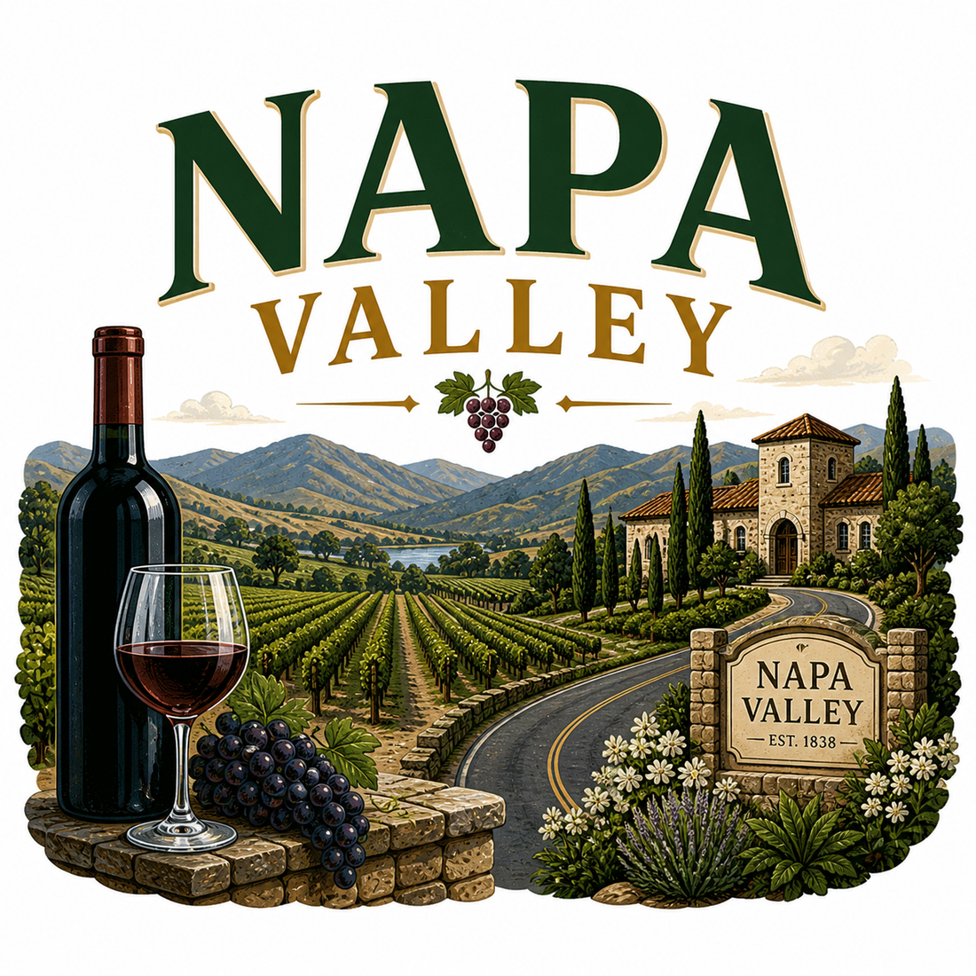 Sticker: Napa Valley Vineyard - Namedrop
