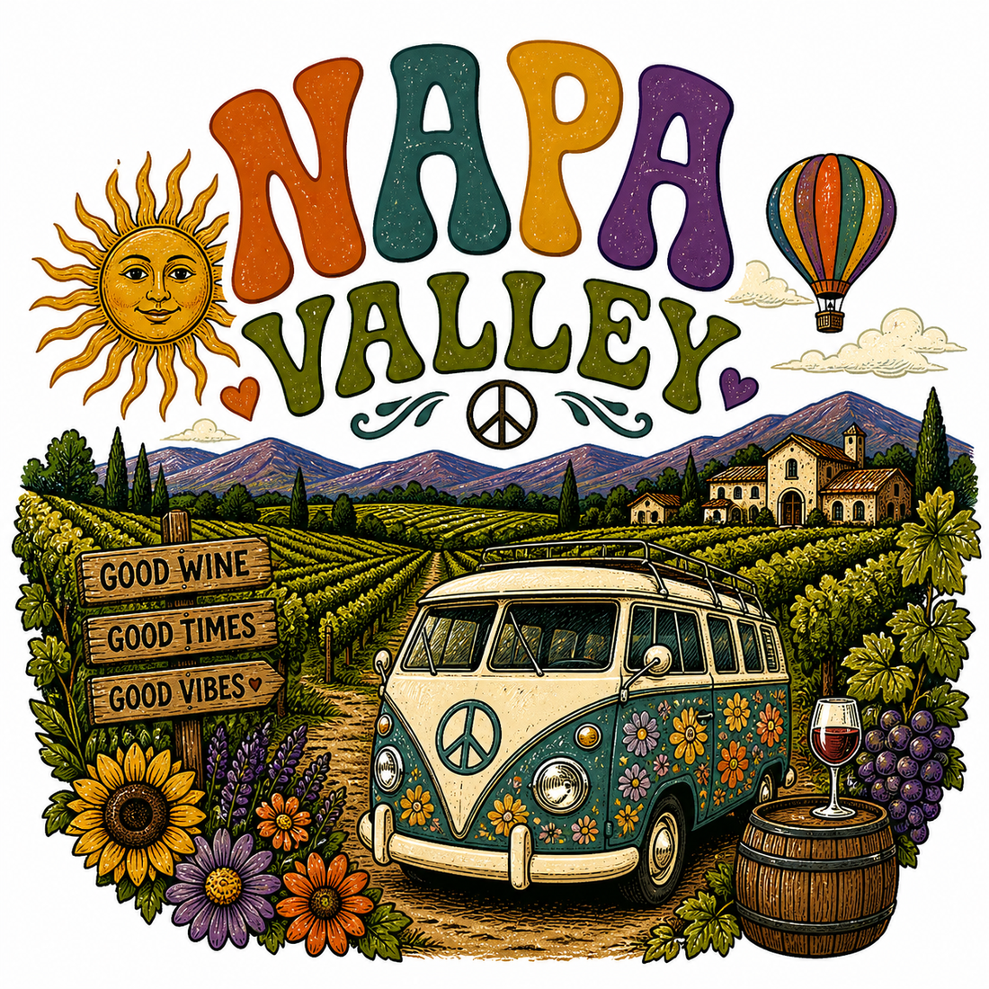Sticker: Napa Valley VW Bus