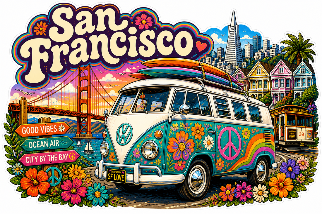 Sticker: San Francisco VW Bus
