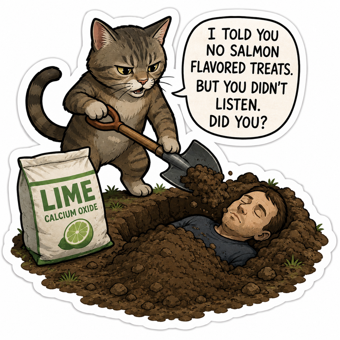 Sticker: I told you no salmon flavored treats - Namedrop